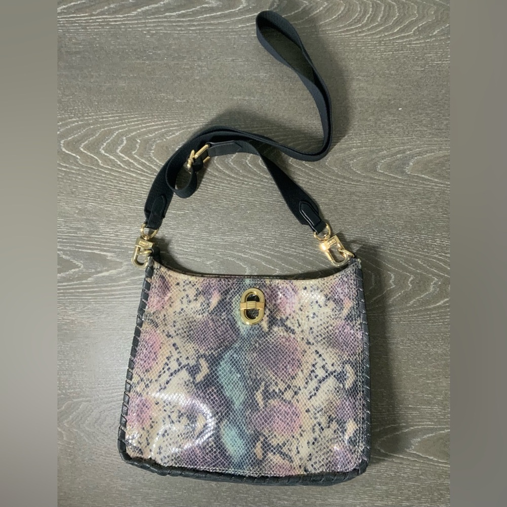 Aimee Kestenberg Multi Snakeskin Leather Crossbody Handbag. Size M - Picture 2 of 9